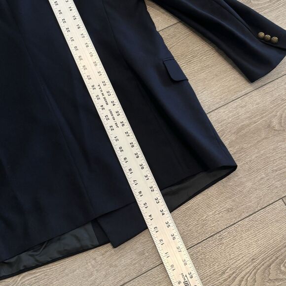 Oscar de la Renta 43L Blazer Wool Dark Navy Blue Gold Button Vintage Sport Coat - Picture 8 of 13